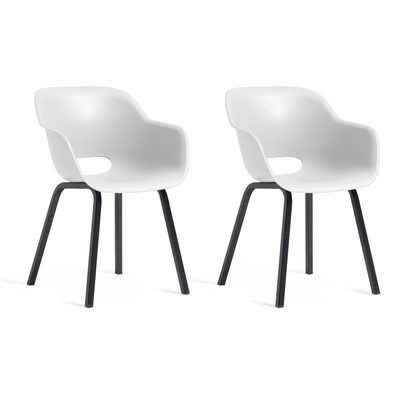 Keter Noa Dining Chair - White- 2 Pack