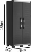 PRE ORDER: AVAILABLE JUNE - 2 x Keter XL Garage Tall Storage Cabinets