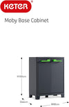 PRE ORDER: AVAILABLE  JUNE - 2 x Keter Moby Low Indoor-Outdoor Storage Cabinets