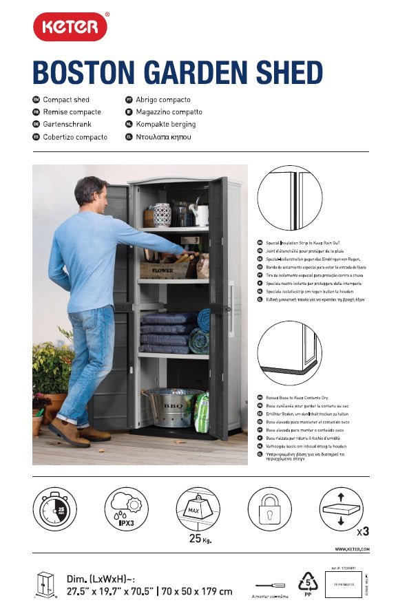PRE ORDER: NOV. - Keter Boston Tall Garage Storage Cabinet – Keter ...