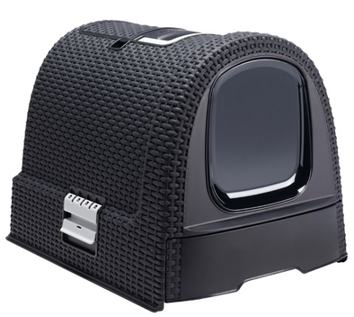 Curver Rattan Style Cat Litter Box - Graphite
