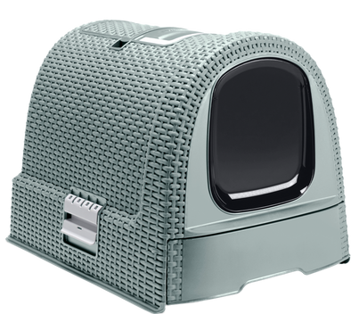 Curver Rattan Style Cat Litter Box - Mist Blue