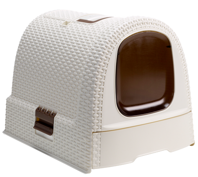 Curver Rattan Style Cat Litter Box - Cream
