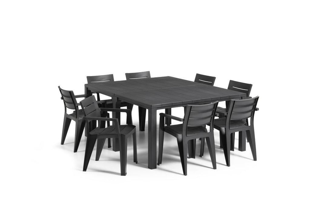 Keter Table D'Extérieur Julie Double Composition Graphite - Élégante Et Polyvalente