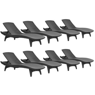 Keter Pacific Sun Loungers - 8 PACK