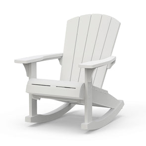 PRE ORDER: AVAILABLE  MAY - Keter Rocking Adirondack Chair - White