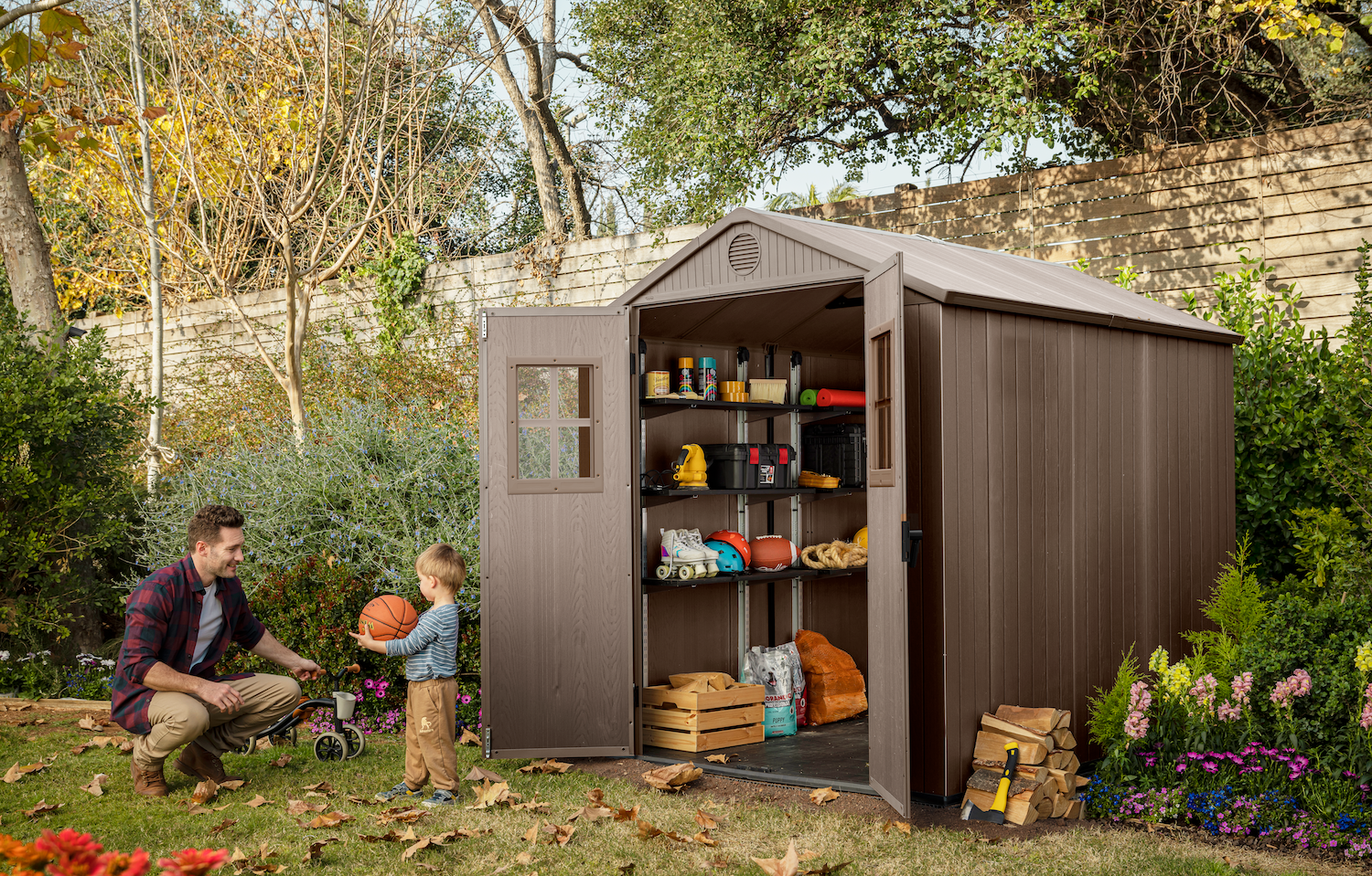 Darwin 6x8 Garden Shed - Brown (1.9 x 2.4m) – Keter Australia