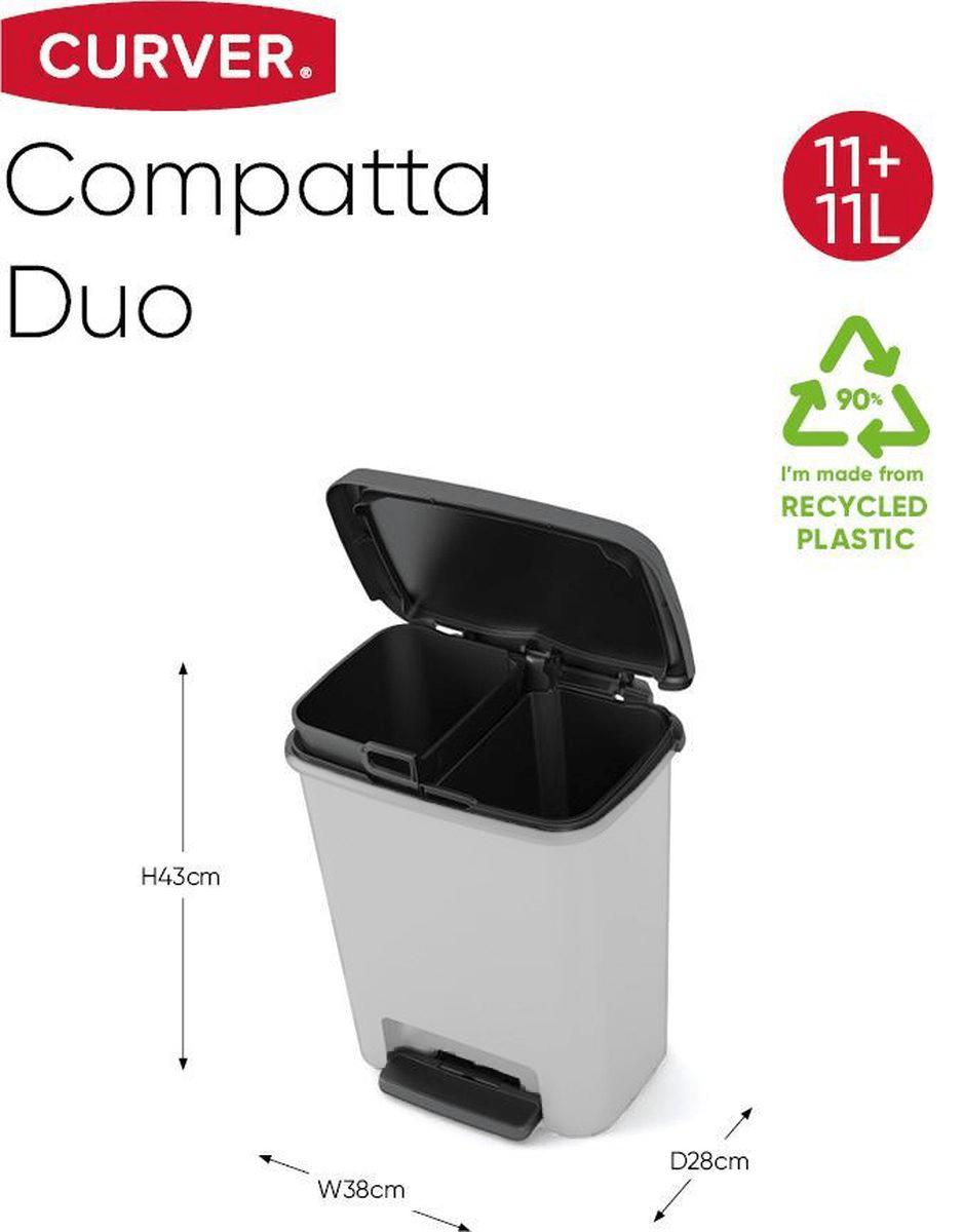 Curver Compatta Duo 11+11L Recycling Bin