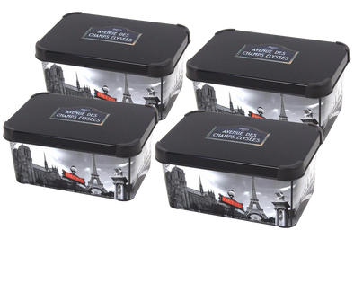 Curver Deco Storage Box Paris (Small) - 4 PACK