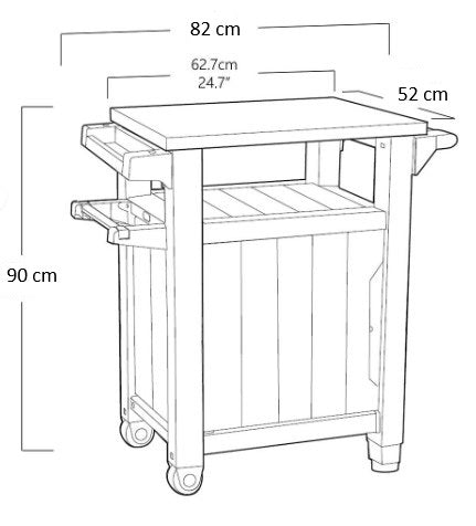 Keter Unity Classic Outdoor BBQ Prep Bench and Storage Unit – Keter ...