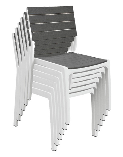 Keter Harmony Dining Chairs (without Armrest)  - 6 PACK - Dark Grey