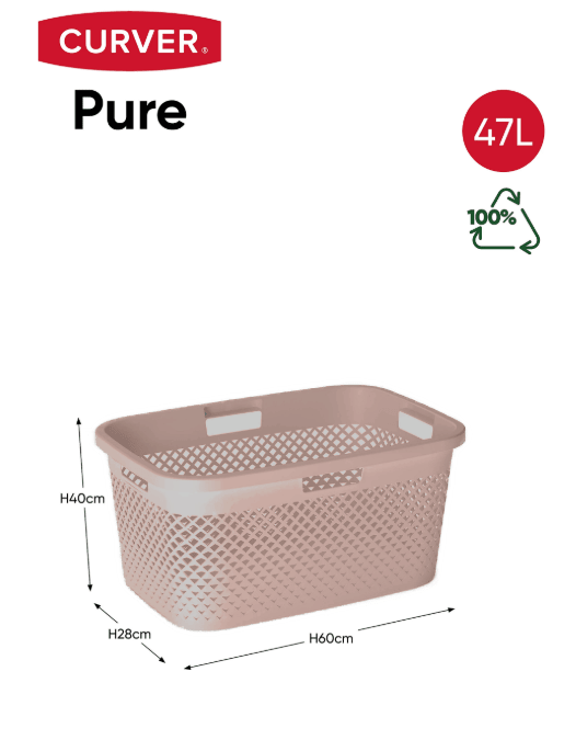 Curver Pure Laundry Basket (47L) - Pink – Keter Australia