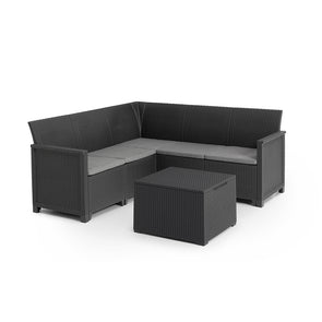 Keter Emma Corner Lounge Set - With Storage Table