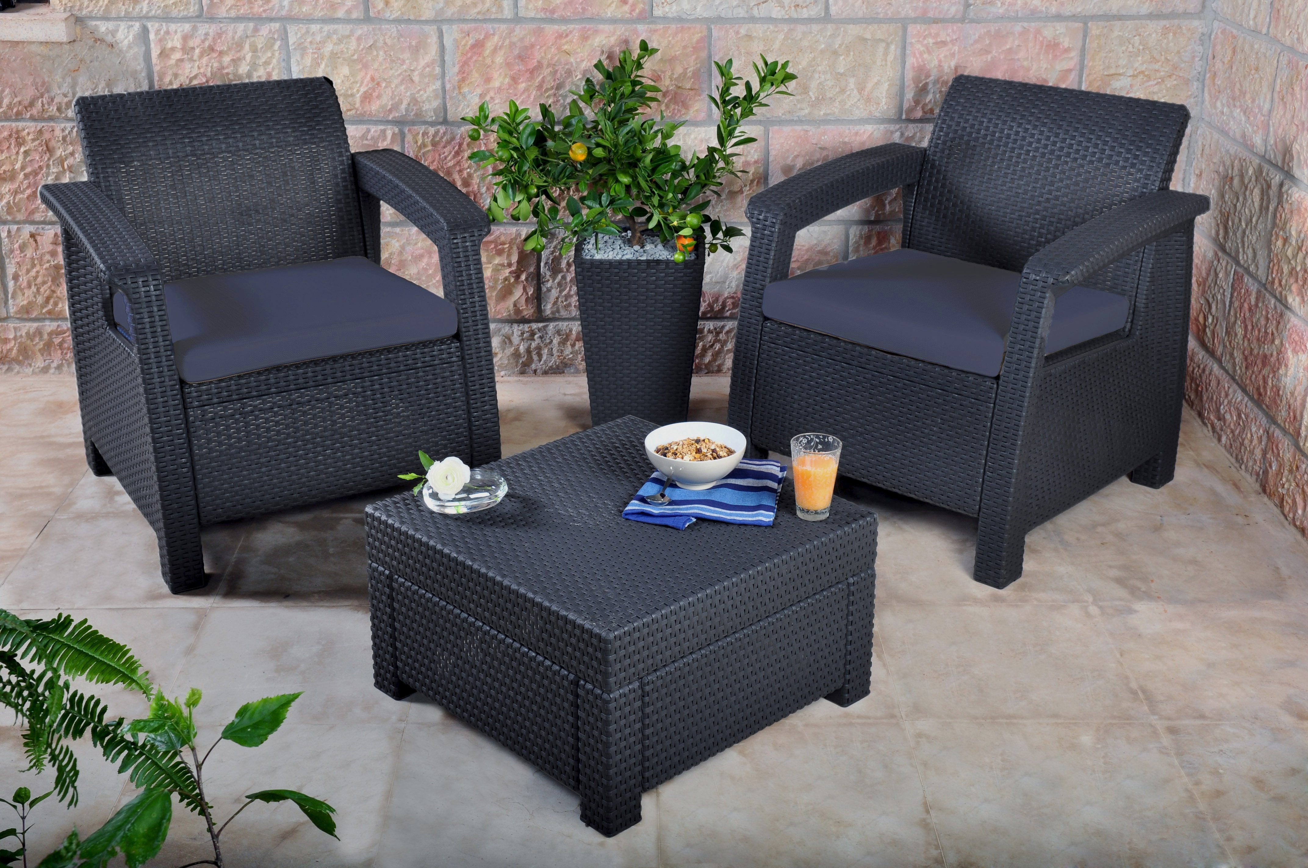 Love Seat Keter Corfu Patio Furniture Keter Corfu Balcony Set