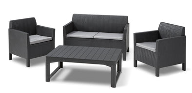 Keter Orlando Outdoor Lounge Set with Adjustable Coffee Table