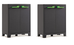 PRE ORDER: AVAILABLE MAY - 2 x Keter Moby Low Indoor-Outdoor Storage Cabinets