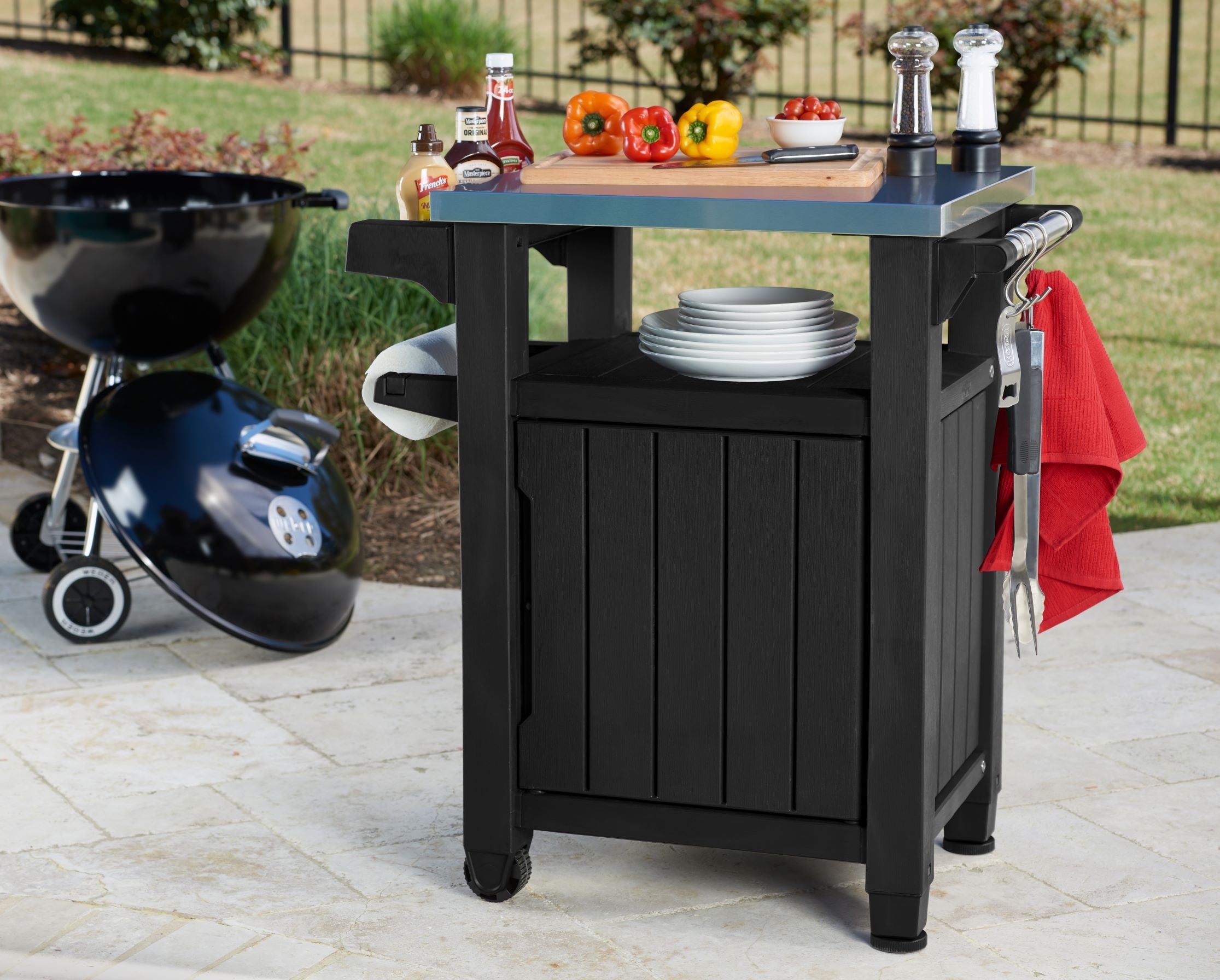 Keter Unity Classic Outdoor BBQ Prep Bench and Storage Unit – Keter ...